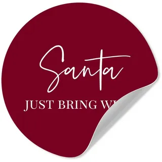 MuchoWow Wandsticker Weihnachtsmann - Wein - Rot - Weihnachten - Weihnachtsmann (1 St), Wanddeko Wohnzimmer Schlafzimmer Wandverkleidung, 50x50 cm rot 50 cm x 50 cm x 0.1 cm