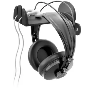 König & Meyer Kopfhörerständer K&M 16310 Kopfhörer-Wandhalter, (bis 14 Zoll, In-Ear Halterung, gummierte Auflage) schwarz