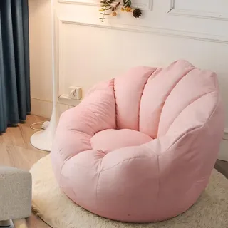 Highdi Sitzsack für Kinder Erwachsene Indoor Outdoor Sitzkissen Weicher Blumen Blütenblatt Sofabettbezug Ohne Füllung Gartenkissen Bodenkissen Mädchen Wohnzimmer Gaming (Aldult- 80x70cm,Rosa)
