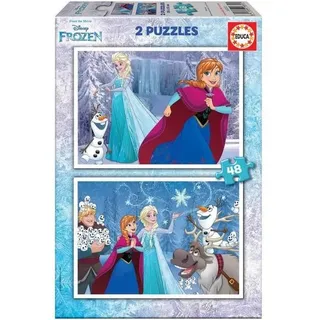 Educa - Kinderpuzzle Die Eiskönigin | 2x48 Teile Puzzleset | Anna, ELSA, Olaf, Kinderpuzzle Disney Frozen | ab 4 Jahren (16852)