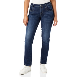 TOM TAILOR Damen 1008146 Alexa Straight Jeans, 10282 - Dark Stone Wash Denim, 27W / 30L EU