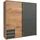 180 x 198 x 64 cm Plankeneiche Nachbildung/graphit mit Schubladen