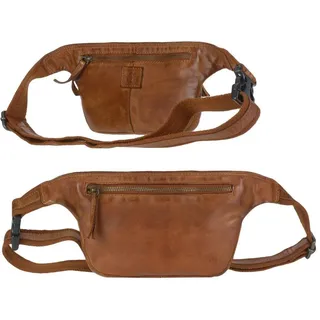 Bear Design Bauchtasche "Elina" Cow Lavato Leder 24x15cm, Hüfttasche, Gürteltasche, für Damen und Herren braun