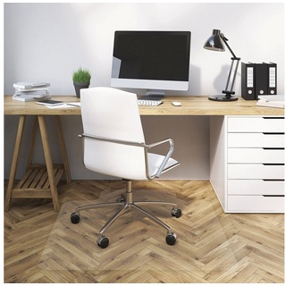 Floordirekt Bodenschutzmatte für Hartböden aus Vinyl, Transparent weiß Rechteckig - 90 cm x 120 cm x 0.15 mm