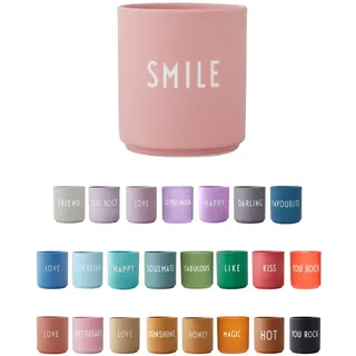 Design Letters Lieblingsbecher Rosa SMILE Tasse | Ideals als Muttertagsgeschenk, Vatertagsgeschenk | Geschenke für Frauen, Geschenke für Männer | Kaffeebecher Porzellan | Tasse mit Spruch 250ml