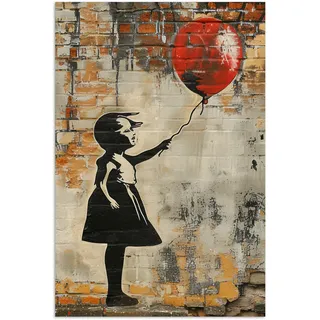 POSTER Graffiti - Banksy - Mädchen - Straßenkunst Wandbild Schlafzimmer 80x120 cm
