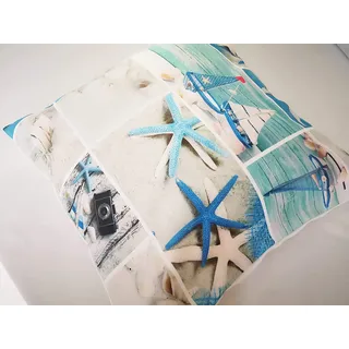 homestyle4you Tischläufer Maritim blau weiß Meer (Kissenhülle 45x45)