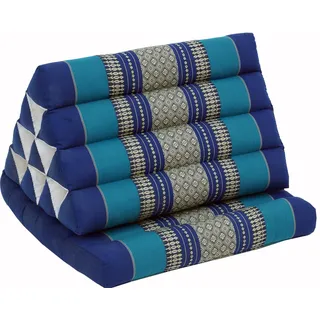 GURU SHOP Thaikissen, Dreieckskissen, Kapok, Tagesbett mit 1 Auflage - Blau, 30x50x75 cm