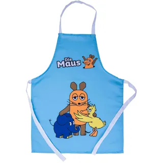 Dr. Oetker Kleine Backschürze Maus, Elefant & Ente – Kochschürze für Kinder, waschmaschinenfest 40°C, süßes Design der Maus, mit praktischem Klettverschluss, Designed in Germany, Ca. 60 x 45 cm