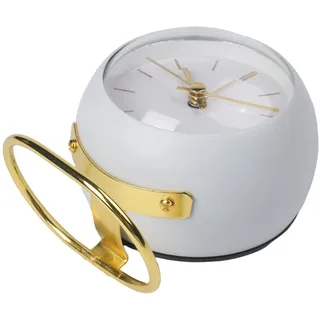 HpLive Leise Wecker mit Leuchtziffern Modern Tischuhr Analog für Schlafzimmer Studenten Büro Nachtlicht Design(White)