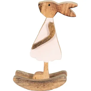 Clayre & Eef 6H2151M Deko  Kaninchen Braun, Rosa 14x7x25 cm