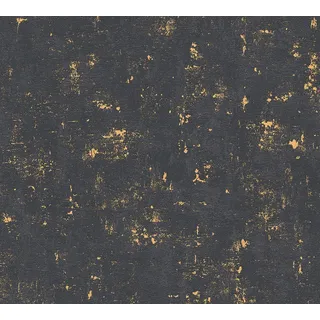 A.S. Création Vliestapete Used Look 10,05 m x 0,53 m 230782 Schwarz/Gold