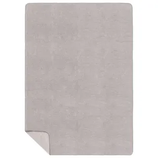 Wohndecke Melange, Richter, elegante Kuscheldecke aus 100% Bio Baumwolle grau 100 cm x 150 cm