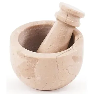 Mini Mörser und Stößel Set aus Handgefertigtem Verona Marmor 3" | Knoblauchzerkleinerer und Mahl-Schüssel, Kleines Mörser- und Stößel-Set für die Küche – Kräuter- und Gewürzmühle