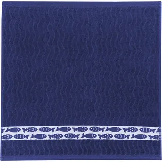 KRACHT Frottee Frottier Küchentuch Geschirrtuch Fische blau 50x50 cm