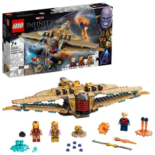 LEGO 76237 Marvel Sanctuary II: Finales Duell, Avengers Raumschiff-Spielzeug für Kinder mit LEGO-Minifiguren Iron-Man und Thanos, Geschenkidee