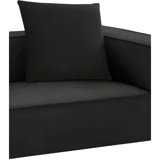 Sofakissen W.SCHILLIG "around-the-block", schwarz (schwarz z59), B:60cm H:60cm, Longlife Xtra-Leder Z69: Das feinnarbige, gedeckte Softleder Z69 besticht durch seine außergewöhnliche Weichheit im trendigen »Vintage-Look«, Hautstärke 0, 9 - 1, 1 mm;Longlife Xtra-Leder Z51: Das robuste pigmentierte Glattleder Z51 ist chromgegerbt sowie fassgefärbt und weist eine grobe Prägung auf. Es ist mit einer leichten Wolkung versehen. Hautstärke 1, 1 - 1, 3 mm;Longlife fabric Flachgewebe T88 (100% Polyester),