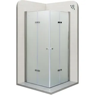 i-flair DK99 Eckdusche mit Falttür 115 x 95 cm Silber/Satiniert Dk99