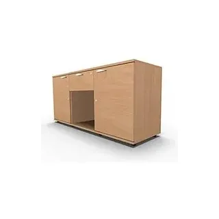 Schäfer Shop Select Sideboard, 2 Türen + Schub, abschließbar, Spanplatte, B 1500 x T 420 x H 663 mm, Buche