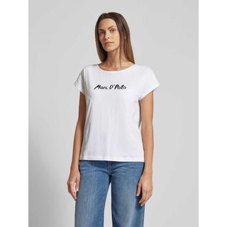 T-Shirt mit Label-Print, Weiss, XL