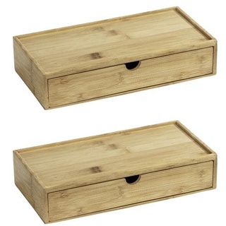 2er-Pack Bambus Box »Terra« mit Schublade, Wenko
