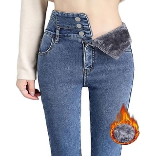ZWY Regular-fit-Jeans Jeans Damen Gefütterte Thermojeans Skinny Jeans High Waist Leggings XL