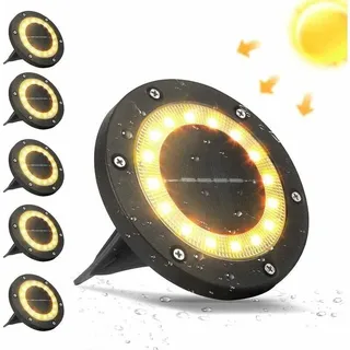 16 Led Solarleuchten Outdoor Garten 6er Set Solar Einbauleuchten Ip65 Wasserdicht Solar Bodenlampe Warmweiße Beleuchtung Für Wege Terrasse Unterirdischen Innenhof
