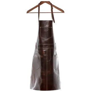 SID & VAIN Leder-Schürze echt Leder Schürze zum Grillen BBQ groß braun DEAN in braun | Gr.: onesize