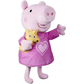 Peppa Pig F3777 Bear Peppa's Bedtime Schlaflieder singende Plüschpuppe mit Teddybär-Zubehör, 3 Lieder, 3 Sätze, ab 3 Jahren, Multicolor