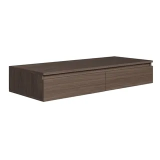 Selsey Schminktisch Hängend Breite 120 cm Nussbaumoptik Moderner Schminktisch Ohne Spiegel Mit 2 Schubladen Wandmontage, Spanplatte 16 mm, ABS-Kanten, Ideal für Stilvolle Inneneinrichtungen