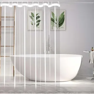 LISANSAN Duschvorhang Transparent 150 x 200 cm Plastik Peva Badvorhang für Badezimmer Liner Futter für Duschvorhang aus Schimmelresistentem Peva mit Ösen für Badewanne, Transparente Farbe