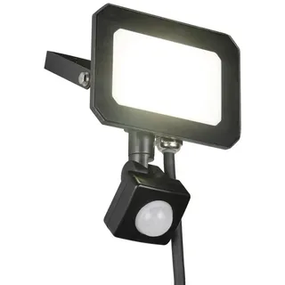Reality Leuchten LED Flutlichtstrahler, LED fest integriert, Neutralweiß, Wand-Fluter, Außenleuchten Wand-strahler mit Bewegungsmelder außen schwarz 12 cm x 14 cm x 11 cm