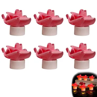 Recitem Rose Form LED Kerzen, Flammenlose Kerzen, Dekorations-Kerzen, Batteriekerzen, Romantische Kerzen für Dekorationen, Vorschlagen, Hochzeit, Jahrestag, Valentinstag (6 Rosa)