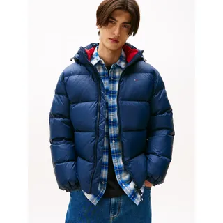Steppjacke TOMMY JEANS "TJM ESSENTIAL DOWN JACKET EXT", Herren, Gr. XXL, blau (schwarz night navy), Web, Obermaterial: 100% Nylon. Futter: 100% Polyester. Füllung: 100% Daunen, Jacken Steppjacke, Winterjacke Outdoorjacke Gefüttert 2 in 1 Jacke abnehmbare Kapuze