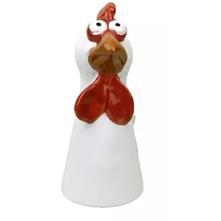 Generisch Witziger Zaunhocker Huhn Henne 20 x 9 x 11,5cm Pfahlhocker Zauntier Gartendeko Figur Gartenfigur aus Dolomite-Keramik Hühner (Frida)