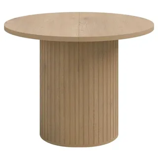 Oliver Edition runde Ausziehbarer Esstisch Eiche Cremona 100x100 cm – Modernes Design & Funktionalität - Beige