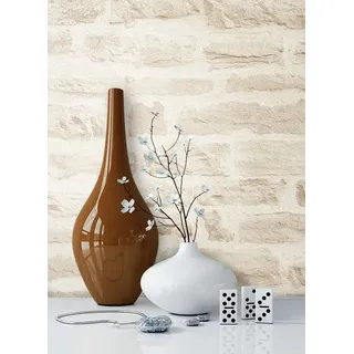 Newroom Vliestapete natur Tapete Ziegelstein Stein, Steintapete Beige Steintapete Ziegelstein Backstein Mauerwerk Klinker Stein Tapete Steinoptik Wohnzimmer, Backstein beige