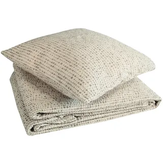 Toison d'Or Alnoé Tagesdecke aus Chenille, zweifarbig, 180 x 150 cm, elfenbeinfarben/Taupe