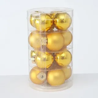 Boltze Weihnachtskugeln Ø 4 cm, 16 tlg, Ø 4 cm, Dunkelgold