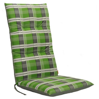 Siena Garden Sesselauflage, Grün, Textil, Karo, Füllung: Schaumstoff, 48x8x120 cm, hochwertige Qualität, für den Außenbereich geeignet, Outdoor-Kissen, Hochlehner-Auflagen