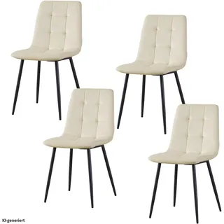 Hti-Living Esszimmerstuhl Mesa Velvet weiß 4er Set