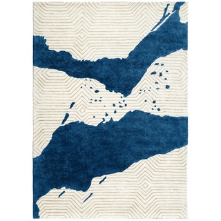Studio Zondag - Splash Teppich 170 x 240 cm, blau / ivory