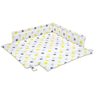 FabiMax Laufgittereinlage 100x100 cm, mit Seitenschutz, Befestigung mit Klettverschlüssen gelb