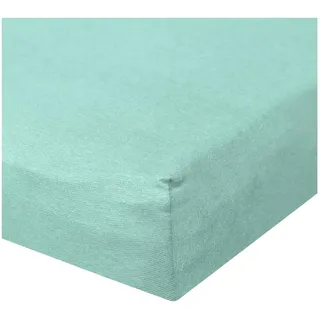 BettwarenShop Spannbettlaken Jersey-Baumwolle 90 x 200 - 100 x 220 cm blau