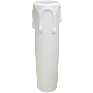 AMBROS - Kristall E14 Fassunghülse ~ Kerzenhülse 90mm Kunststoff Weiß Ø 27/29mm