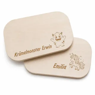 Frühstücksbrettchen mit Name und Motiv personalisiert, Holz Schneidebrett | Holzbrett mit Gravur für Kinder & Erwachsene, Vesperbrett, Geschenkidee mit Wunschtext individuell gestaltet