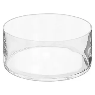 Flache Schalenvase – transparent – Glas – 8 x 25 cm – flach und rund – Vasen