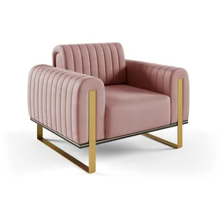 Fun Möbel Sessel Valerie Elisa Velvet 70 x 70 x 70 cm Rosa
