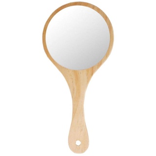 Perfeclan Tragbarer Handspiegel Schminkspiegel Kosmetikspiegel Make Up Spiegel mit, Holz