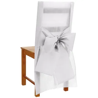Diner Presque Parfait 6 Stuhlhussen + Schleife, 54 x 93 cm, weiß, 54 x 93